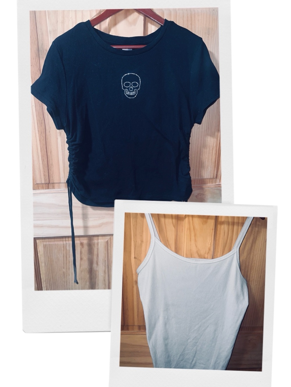NOBO Black Short Sleeve Skull Tee & White Tank Layering Set